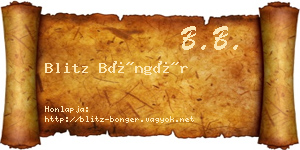 Blitz Böngér névjegykártya